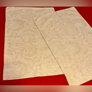 Ralph Lauren set 2 butter yellow gold brocade paisley pillow cases vintage